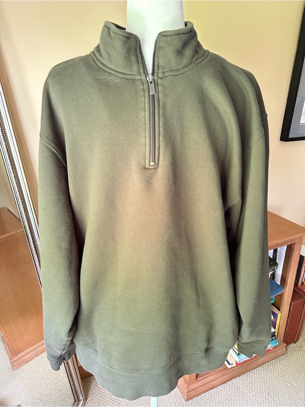 L.L. Bean Traditional Fit 1/4 Zip Men’s Sweatshirt Olive Green Sz XL
